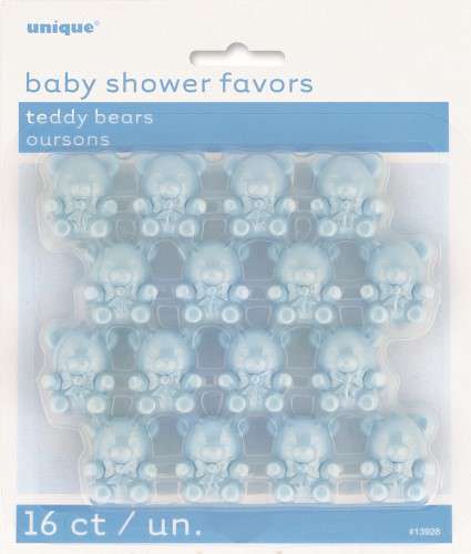 Mini Teddy Bear Toppers - Blue - Click Image to Close